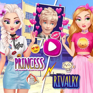 Elsa and Rapunzel Princess Rivalry Game: Help Them Impress the Guy of Their Dreams!