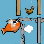 Play Angry Fish - A Fun HTML5 Game to Kill Chickens and Unlock 15 Maps