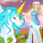 Dress Up the Beautiful Girl and Her Unicorn for the Palace Banquet - Play Now on Maky.club