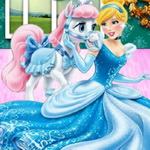 Cinderella Pony Caring: Help Cinderella treat her injured pet and give it a refreshing bath