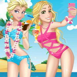Dress up Disney Princesses Ariel and Barbie in Fashionable Swimsuits for a Fun Beach Day - Play Now!