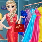 Elsa Dressing Room: Help Elsa Prepare for the Fashion Party with Perfect Outfit, Shoes and Bags
