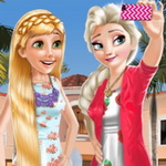 Dress up Elsa and Rapunzel for the Perfect Fashion Selfie in Hawaii - Play Now on Maky.club