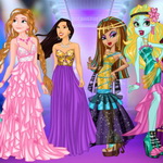 Join the Supermodel Battle of Disney Princesses vs Monster High Girls on Maky.club!