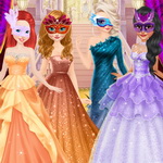 Dress Up for a Royal Masquerade Party with Princesses Elsa, Anna, Moana and Ariel | Play Now on Maky.club