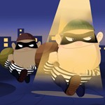 Join the Robbers in Town Adventure: Jump and Dodge Obstacles in this Exciting HTML5 Game