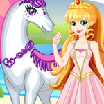 Unleash Your Fashion Sense: Dress Up the White Horse Princess and Her Unicorn for a Magical Adventure - Play Now on Maky.club